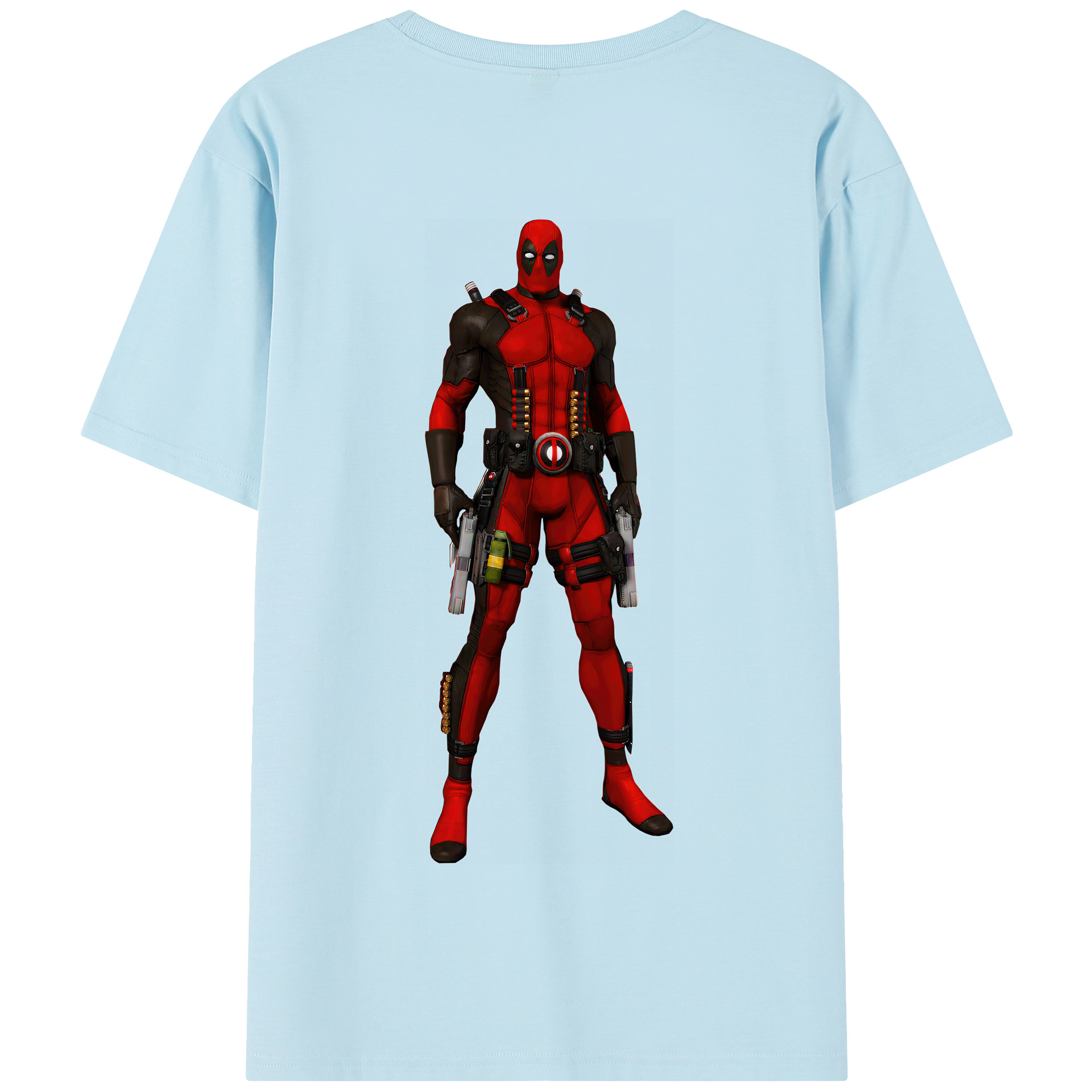 （画像用） Deadpool デッドプール 綿100％半袖Tシャツ（背面プリント）